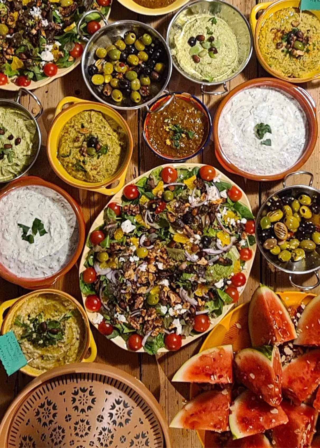 Plate of tomatoes, cucumber and feta salad