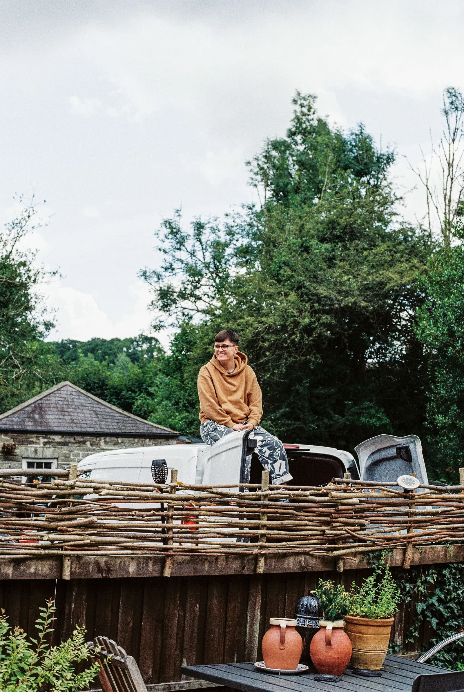 Historic dining hall with timber ceiling and long benches